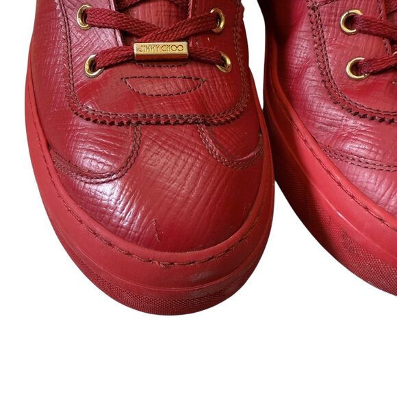 Jimmy Choo $985 Red Argyle Leather High-Top Designer Shoes Men\'s size 42/US 9 main image 8